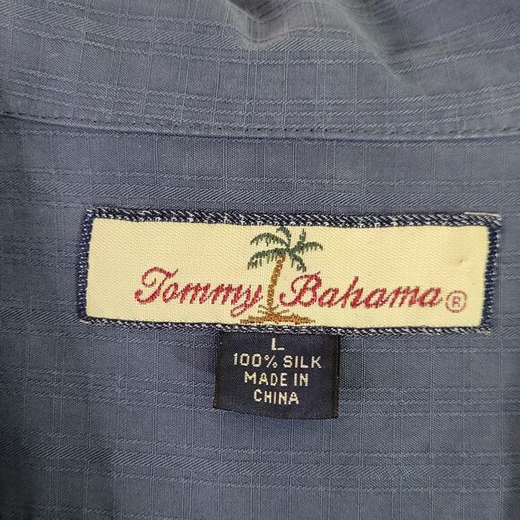 Tommy Bahama Embroidered Men's Silk Shirt Size L "Weekends, Weekdays, Whatever" - Picture 4 of 9